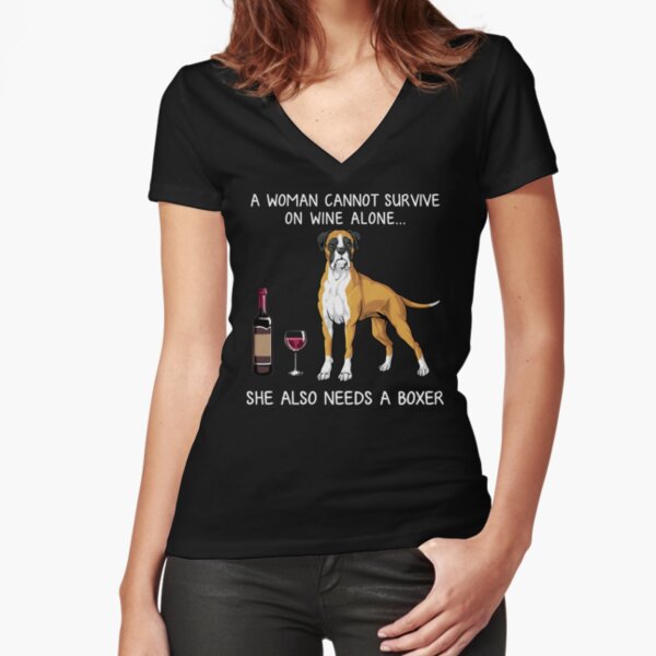 Item preview, Boxer and wine Funny Dog  designed and sold by TeeDoozy.