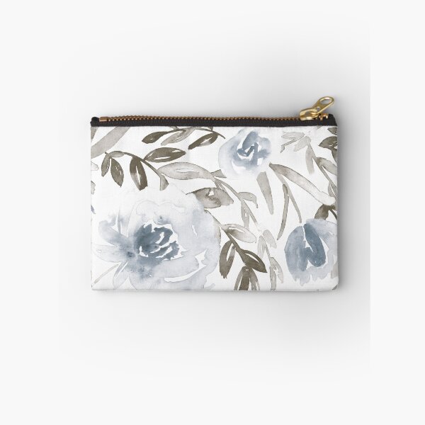 Item preview, Loose florals in dusty blue and taupe designed and sold by Anya-D.