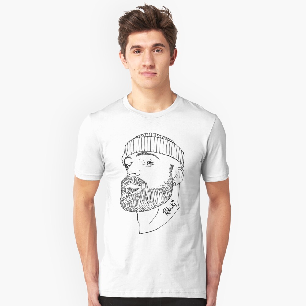 Beanie Boy - Black lines Slim Fit T-Shirt