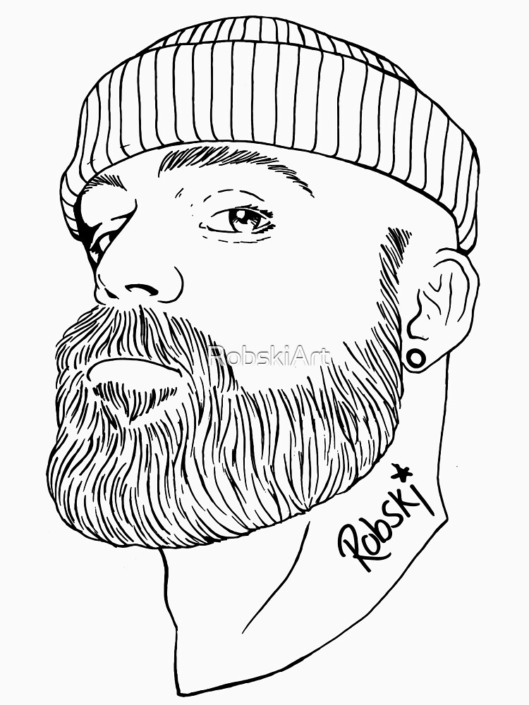 Beanie Boy - Black lines by RobskiArt