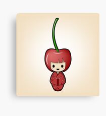 Cherry Kokeshi Doll Canvas Print