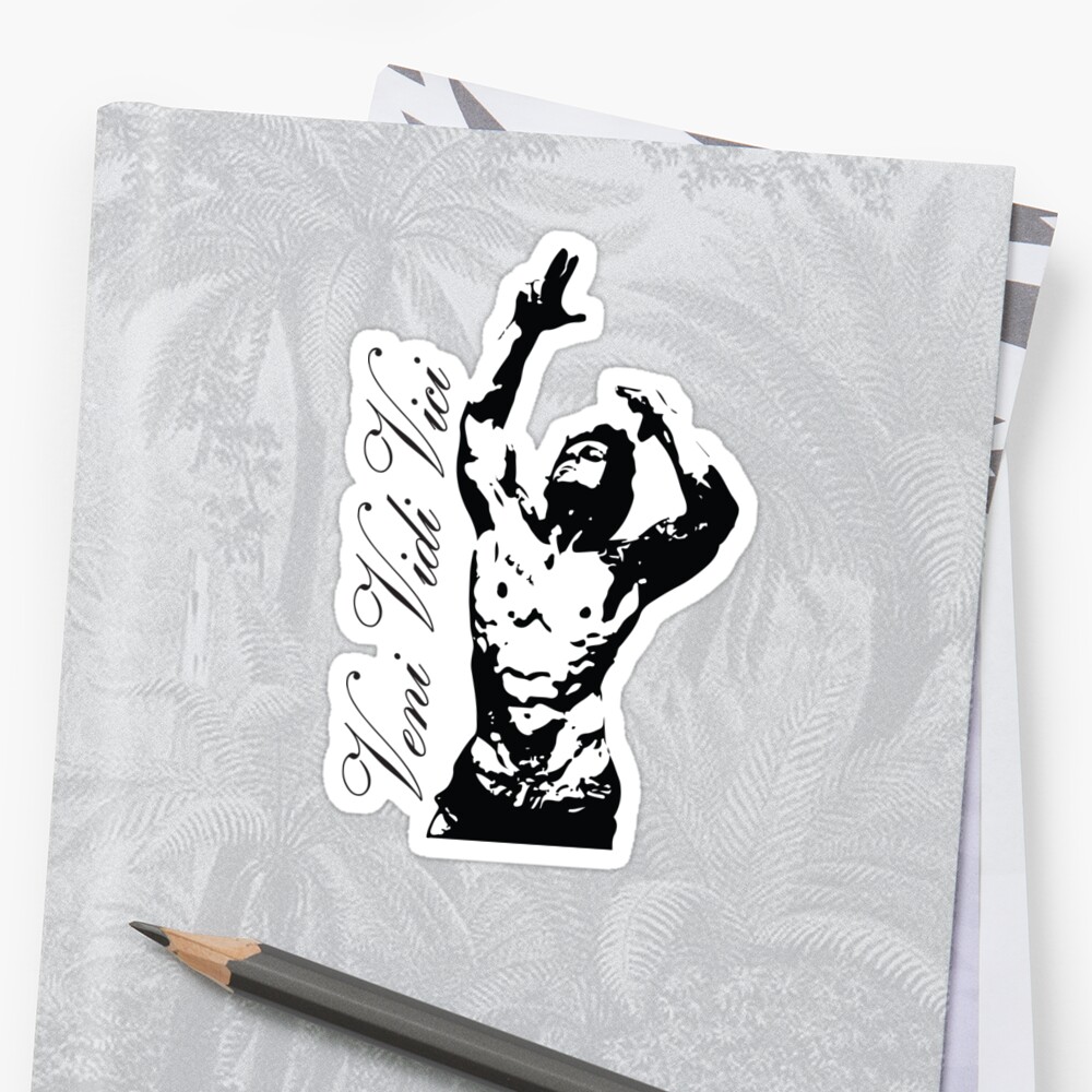 "Zyzz Pose Exclusive Portrait Veni, Vidi, Vici" Sticker by ZyzzShirts