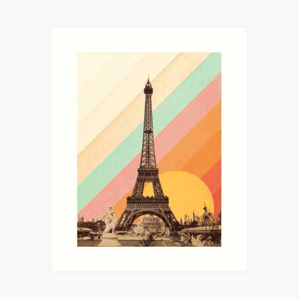 Rainbow Sky Above The Eiffel Tower Impression artistique