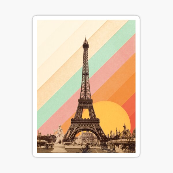 Rainbow Sky Above The Eiffel Tower Sticker