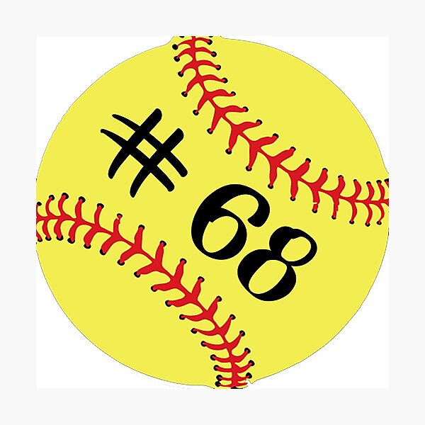Item preview, Softball Player Jersey No 68 Back Number #68 Ball Sport Sticker Gift designed and sold by theshirtinator.