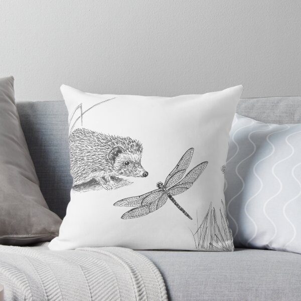 Item preview, Prickle and the Dragonfly- Original Hedgehog Illustration by Becky MacPherson designed and sold by Becky MacPherson.