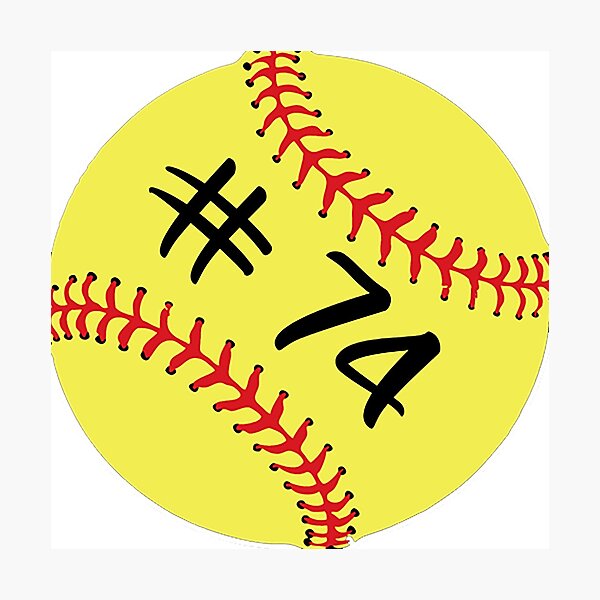 Item preview, Softball Player Jersey No 74 Back Number #74 Ball Sport Sticker Gift designed and sold by theshirtinator.