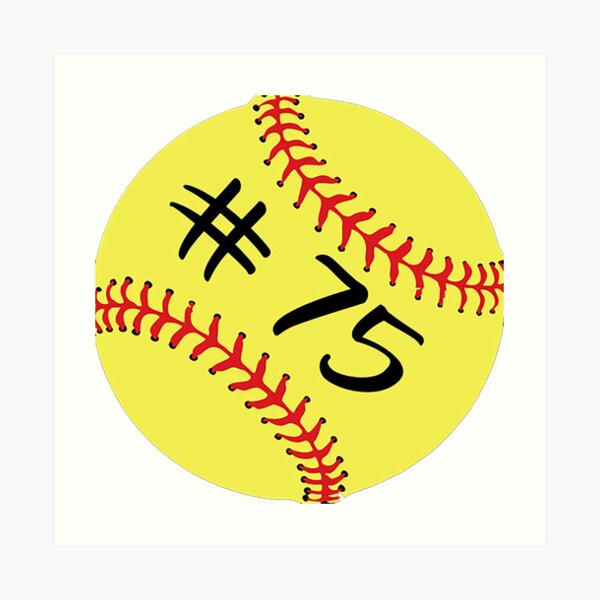 "Softball Player Jersey No 75 Back Number 75 Ball Sport Sticker Gift