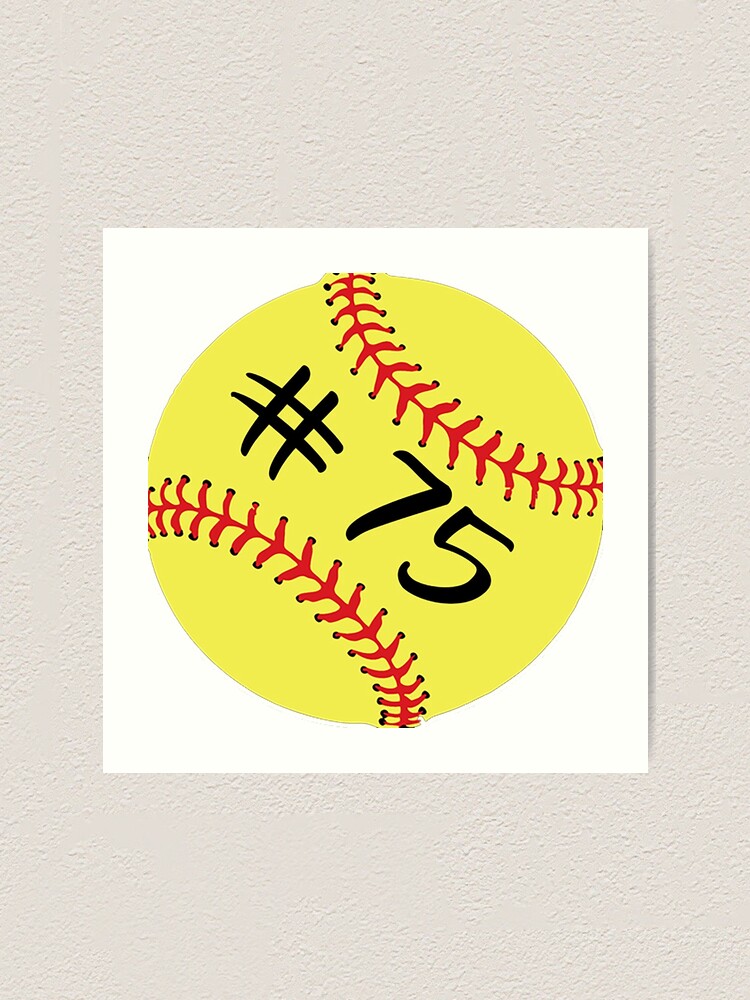 "Softball Player Jersey No 75 Back Number 75 Ball Sport Sticker Gift