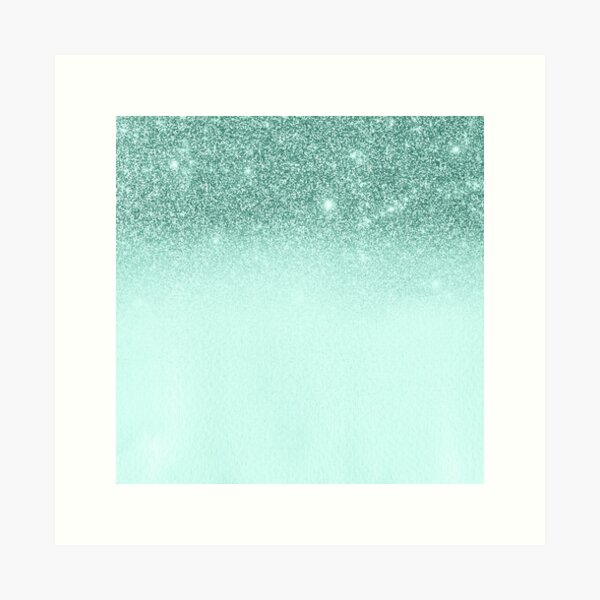 Mint Green Ombre Glitter  Art Print for Sale by ColorFlowArt