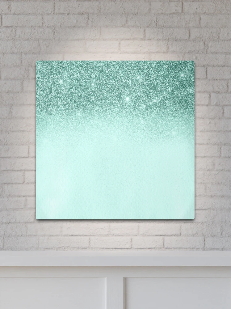 Mint Green Ombre Glitter Sparkle  Metal Print for Sale by ColorFlowArt