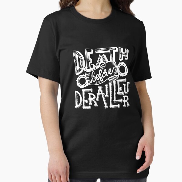 Death Before Derailleur Fixed Gear - White Essential T-Shirt