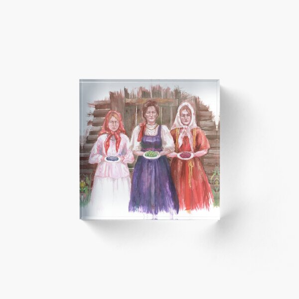 Slavic peasant girls Acrylic Block