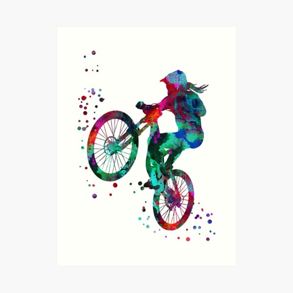 Mountain Bike Downhill II print by nobelart