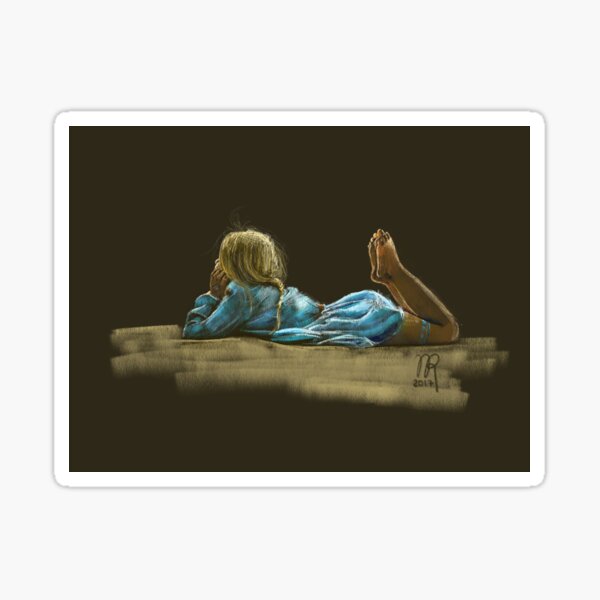 Girl with blue dress Sticker