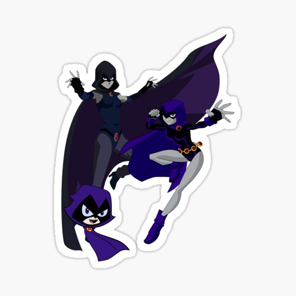 Raven Teen Titans Clear & Holographic Vinyl Stickers 