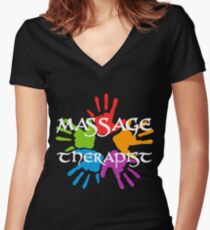 Massage Therapist Women's Fitted V-Neck T-Shirt