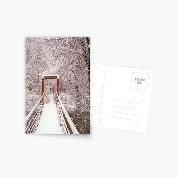 Old Mill Park Swinging Bridge Postcard