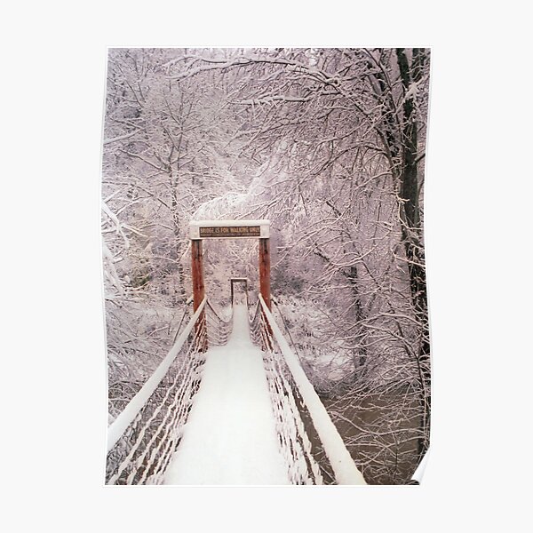 Old Mill Park Swinging Bridge Poster