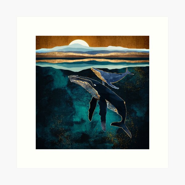 Item preview, Moonlit Whales designed and sold by spacefrogdesign.