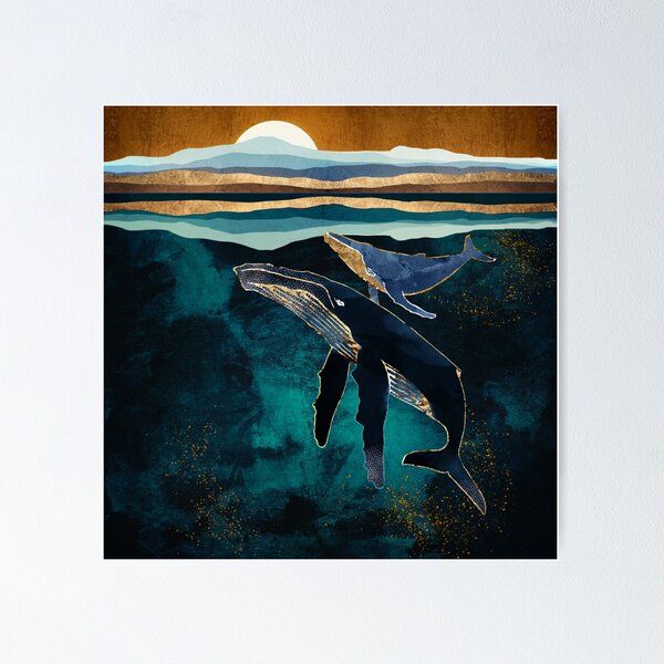 Item preview, Moonlit Whales designed and sold by spacefrogdesign.