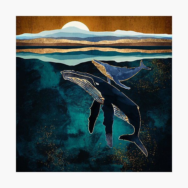 Item preview, Moonlit Whales designed and sold by spacefrogdesign.
