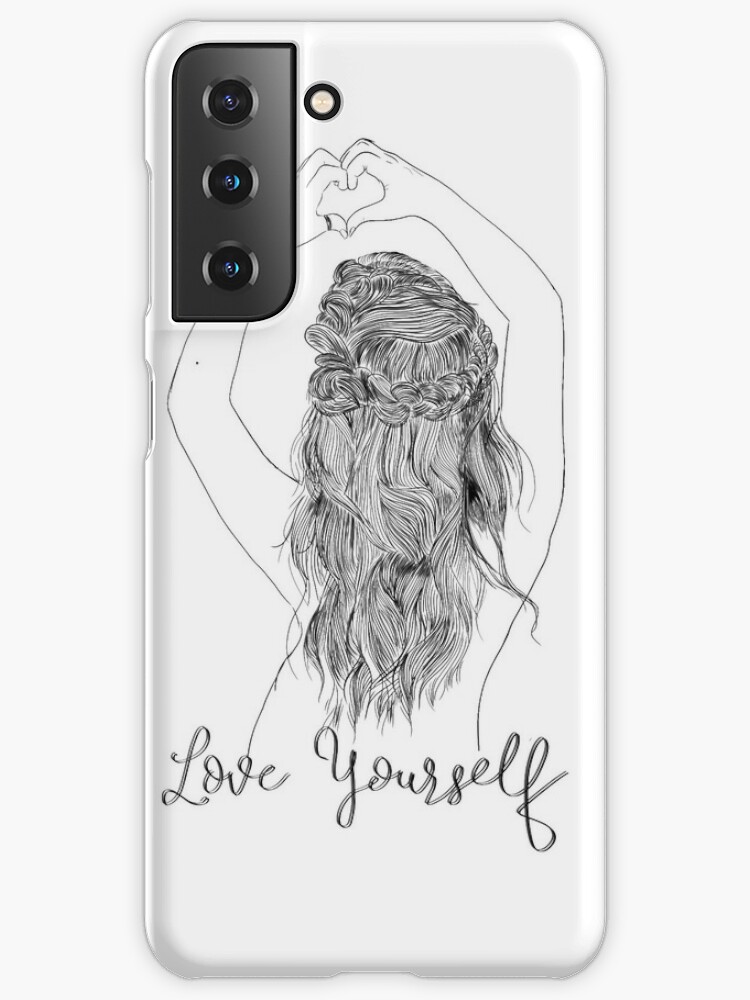 Love Yourself A Girl Making Heart Shape Case Skin For Samsung Galaxy By Alt F Artist Redbubble