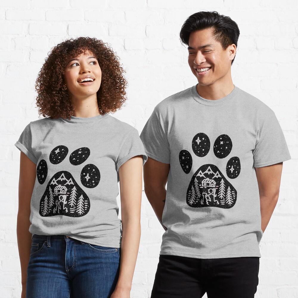 Camping hiking climbing outdoors dog paw Classic T-Shirt