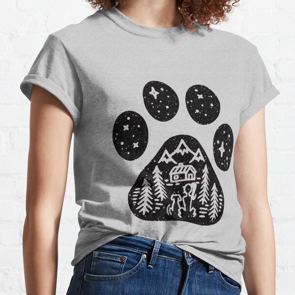Camping hiking climbing outdoors dog paw Classic T-Shirt