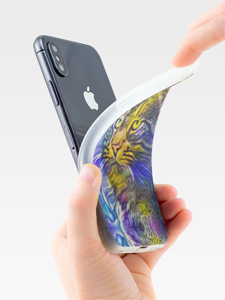 Alternate view of Artificial neural style iris flower cat iPhone Case & Cover
