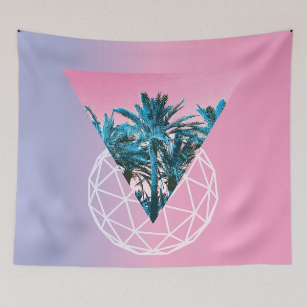 Item preview, Vaporwave Palm Trees designed and sold by bohoDecor.