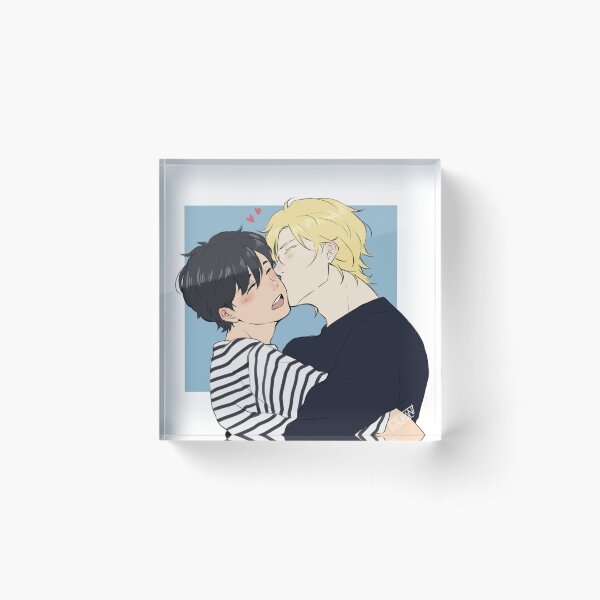Ash and Eiji Soft Kiss Acrylic Block