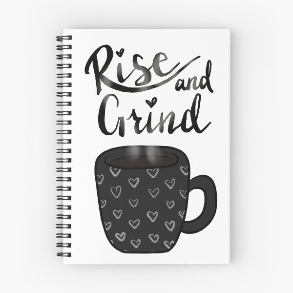 Item preview, Rise and Grind hand drawn heart mug designed and sold by LaniAmuse.