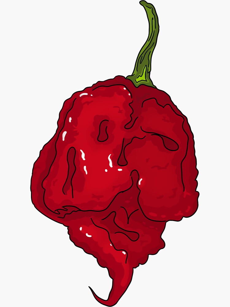 "Chili Pepper Carolina Reaper" Sticker for Sale by mojocoffeetime