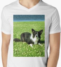 Bob in the Daisies Men's V-Neck T-Shirt