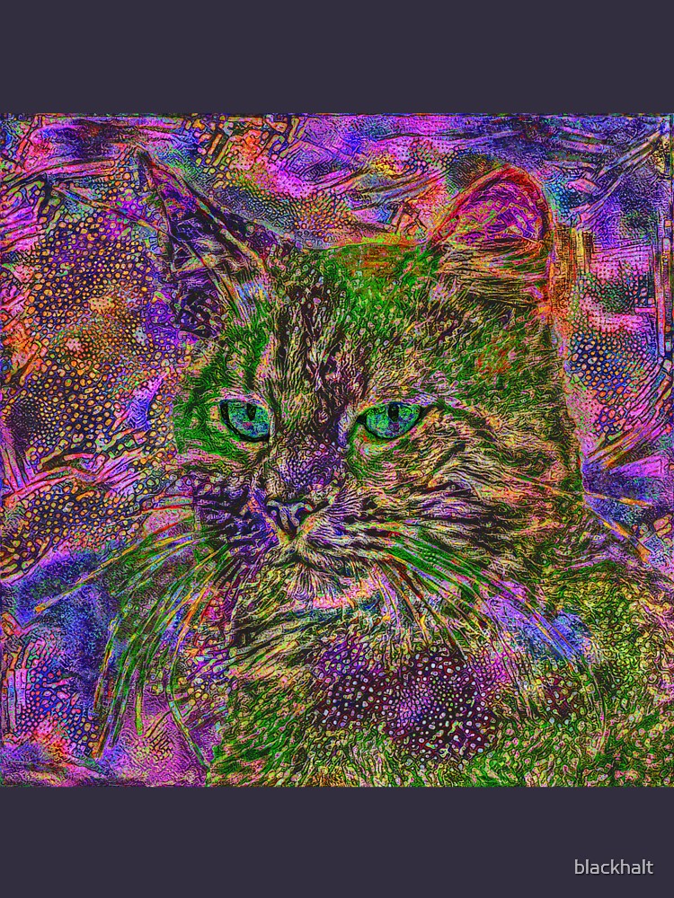 Abstract magick cat by blackhalt