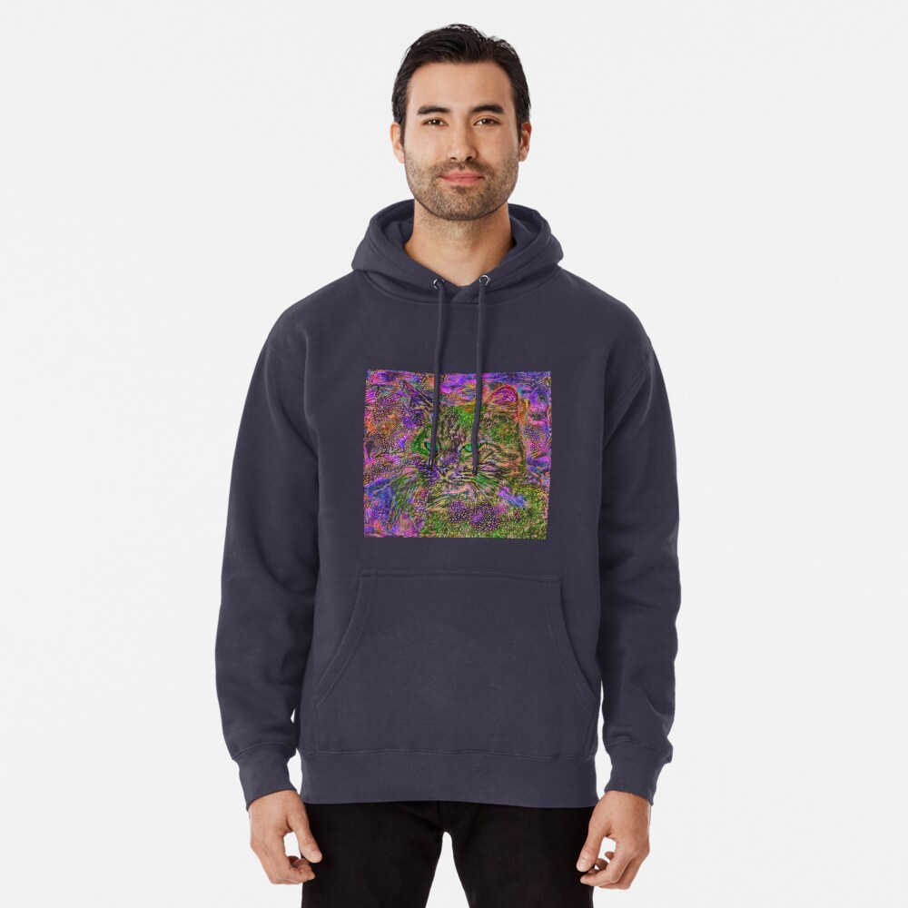 Abstract magick cat Pullover Hoodie