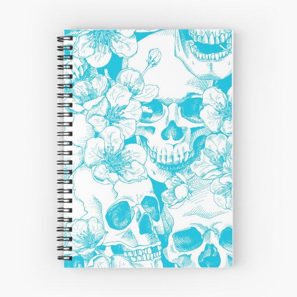 Item preview, Blue skull and flowers designed and sold by PaperDecorator.