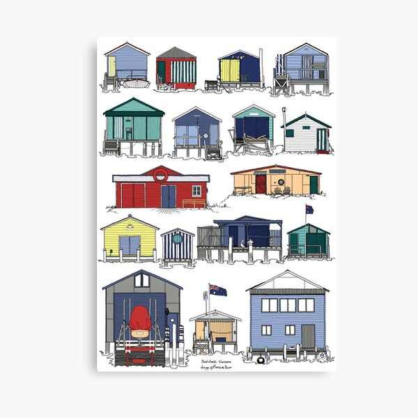 BOATSHEDS NAROOMA Canvas Print