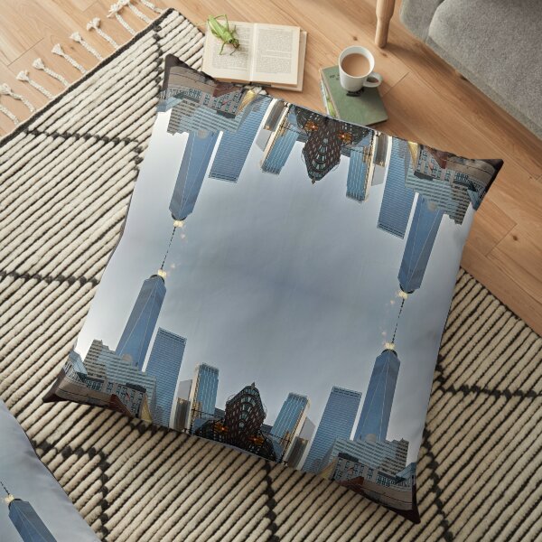 #reflection, #travel, #city, #architecture, #street, #hotel, #outdoors, #tower Floor Pillow