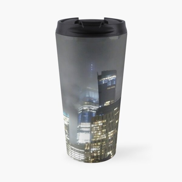 #skyscraper, #cityscape, #tower, #street, #sky, #road, #vertical, #colorimage Travel Mug