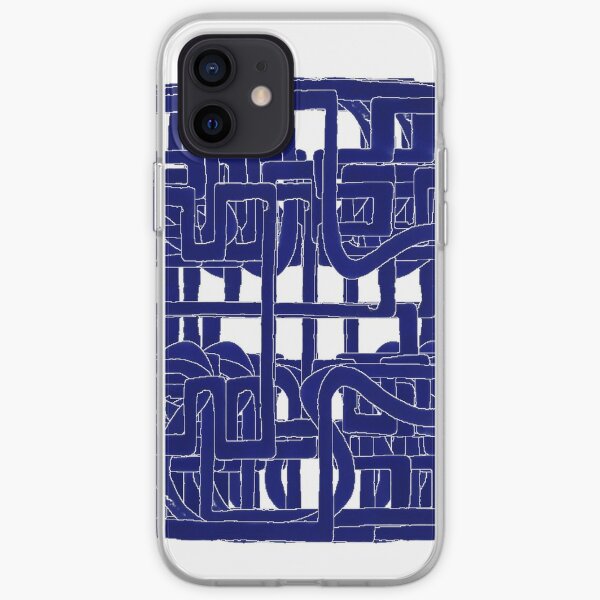 #blue, #electricblue, #pattern, #illustration, #design, #abstract, #royalblue, #separation iPhone Soft Case