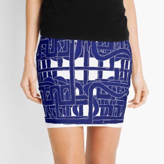#blue, #electricblue, #pattern, #illustration, #design, #abstract, #royalblue, #separation Mini Skirt
