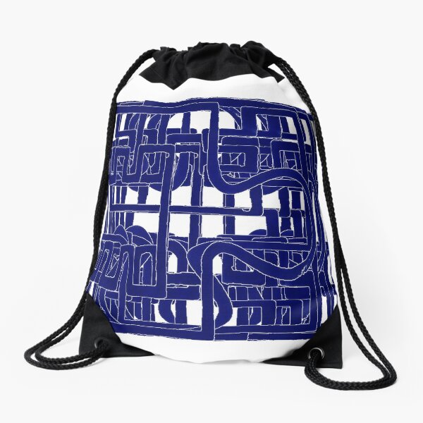 #blue, #electricblue, #pattern, #illustration, #design, #abstract, #royalblue, #separation Drawstring Bag