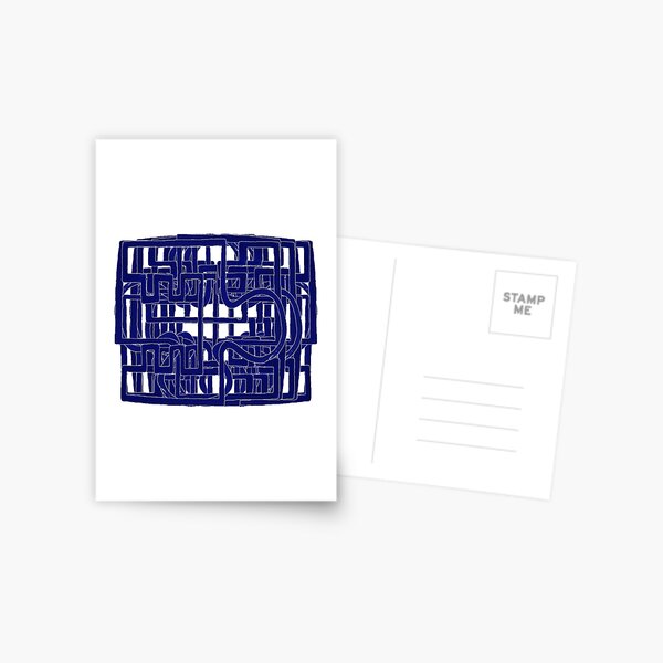 #blue, #electricblue, #pattern, #illustration, #design, #abstract, #royalblue, #separation Postcard
