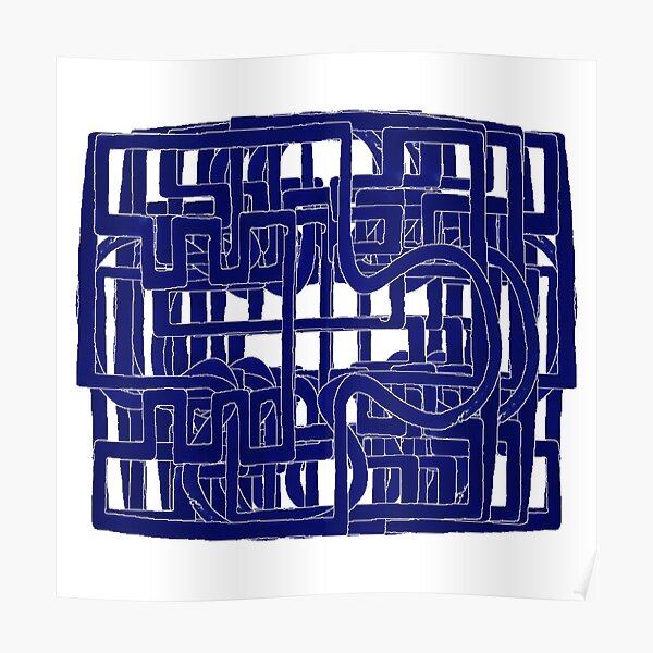 #blue, #electricblue, #pattern, #illustration, #design, #abstract, #royalblue, #separation Poster
