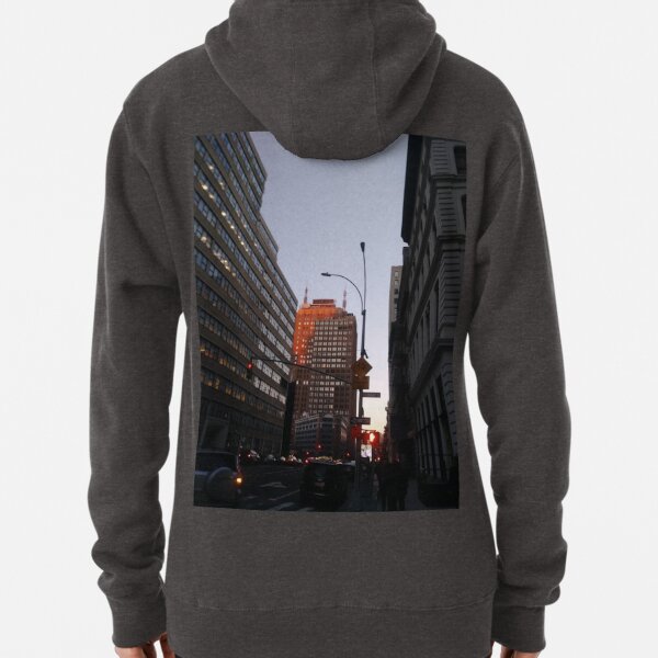 #city, #skyscraper, #street, #architecture, #road, #cityscape, #tower, #sky Pullover Hoodie
