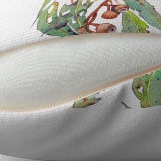 Alternate view of Watercolour eucalyptus tree branch with white flowers & gumnuts. Throw Pillow