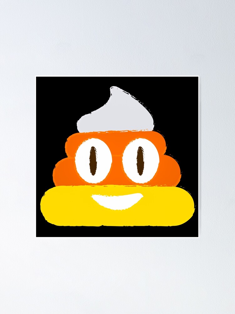 "Halloween Themed Pumpkin Candy Corn Poop Emoji " Poster for Sale by