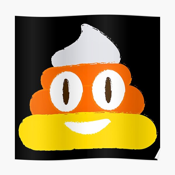"Halloween Themed Pumpkin Candy Corn Poop Emoji " Poster for Sale by